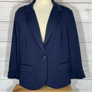NWT Navy Knit Catherine Malandrino Blazer Size XL